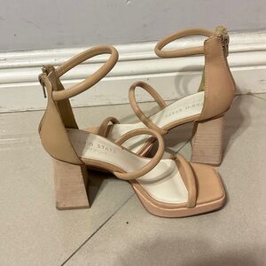 Altar'd State Nude Strappy Block Heels